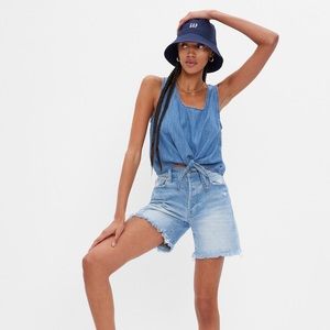Denim cropped tank